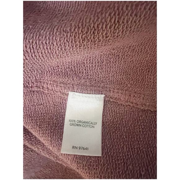 J. Jill Organic Cotton One Button Hooded Sweater Pink Size Large Petite Terry - Picture 10 of 12